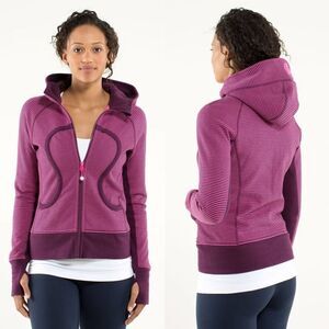 Lululemon Scuba Hoodie in Hyper Stripe Printed Afterglo Plum